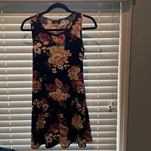 Flowered printed sleeveless dress